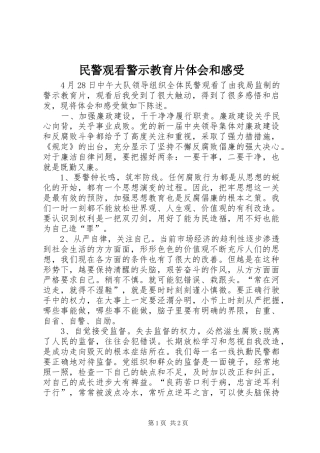 民警观看警示教育片体会和感受