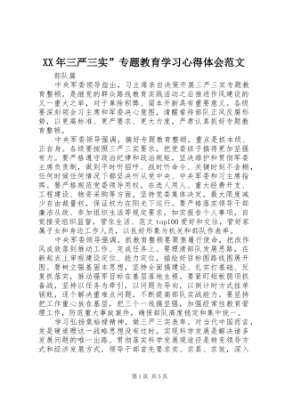 XX年三严三实”专题教育学习心得体会范文