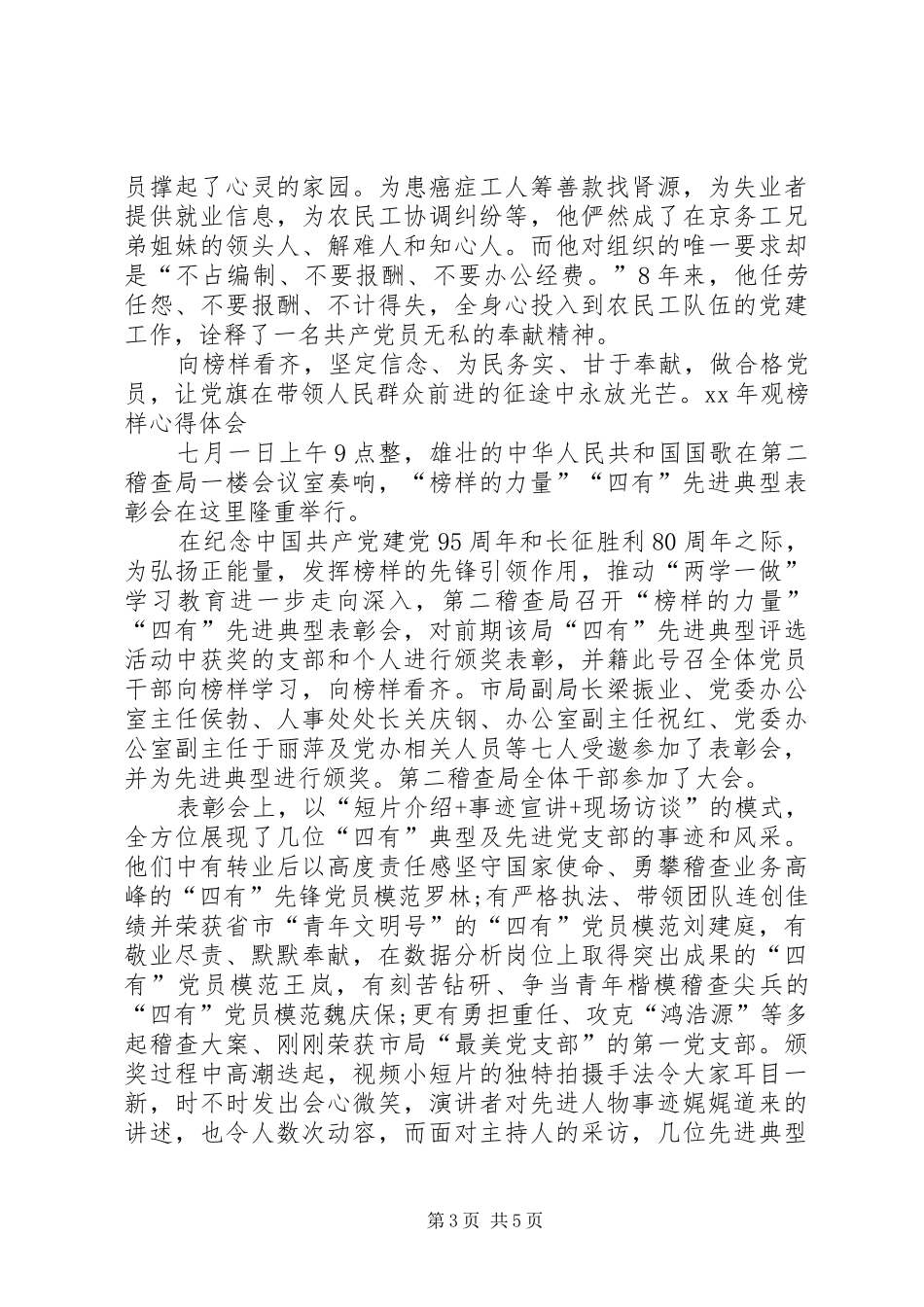 XX年观榜样心得体会_第3页
