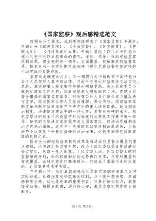 《国家监察》观后感精选范文