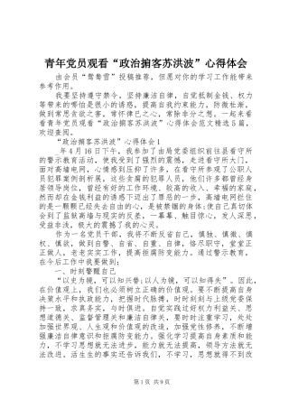 青年党员观看“政治掮客苏洪波”心得体会