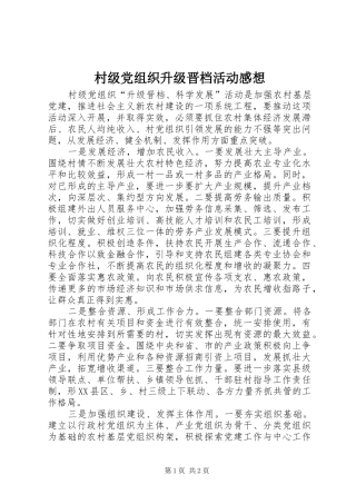 村级党组织升级晋档活动感想