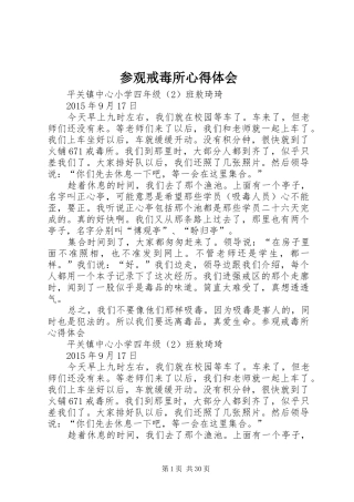 参观戒毒所心得体会