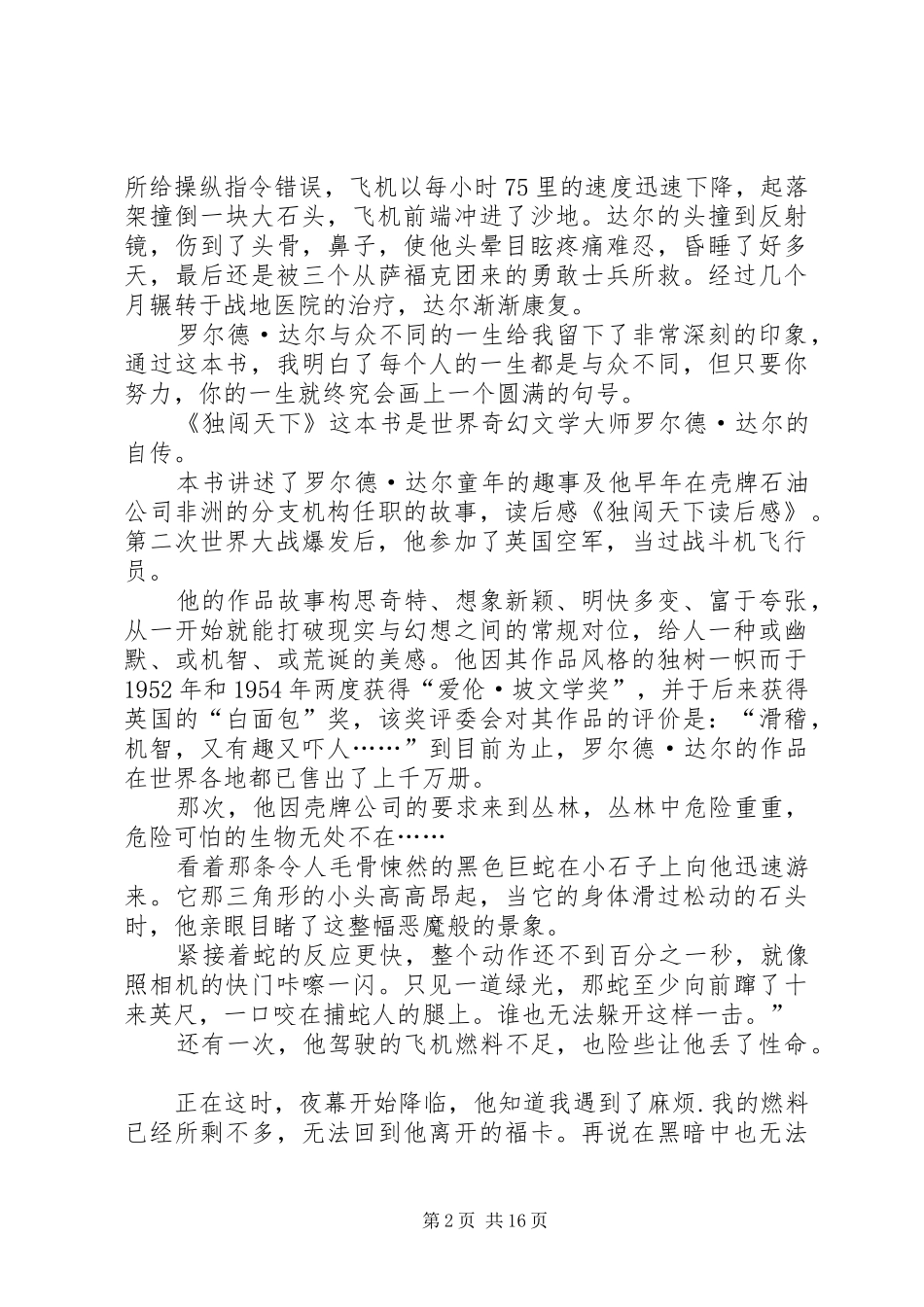 《独闯天下》读后感_第2页
