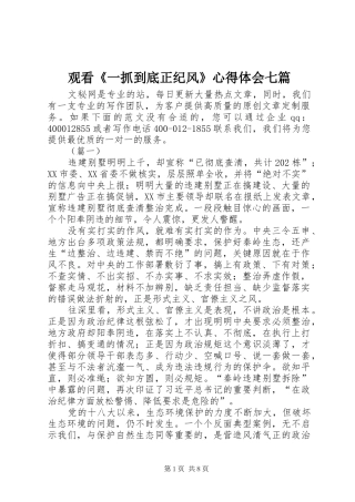 观看《一抓到底正纪风》心得体会七篇