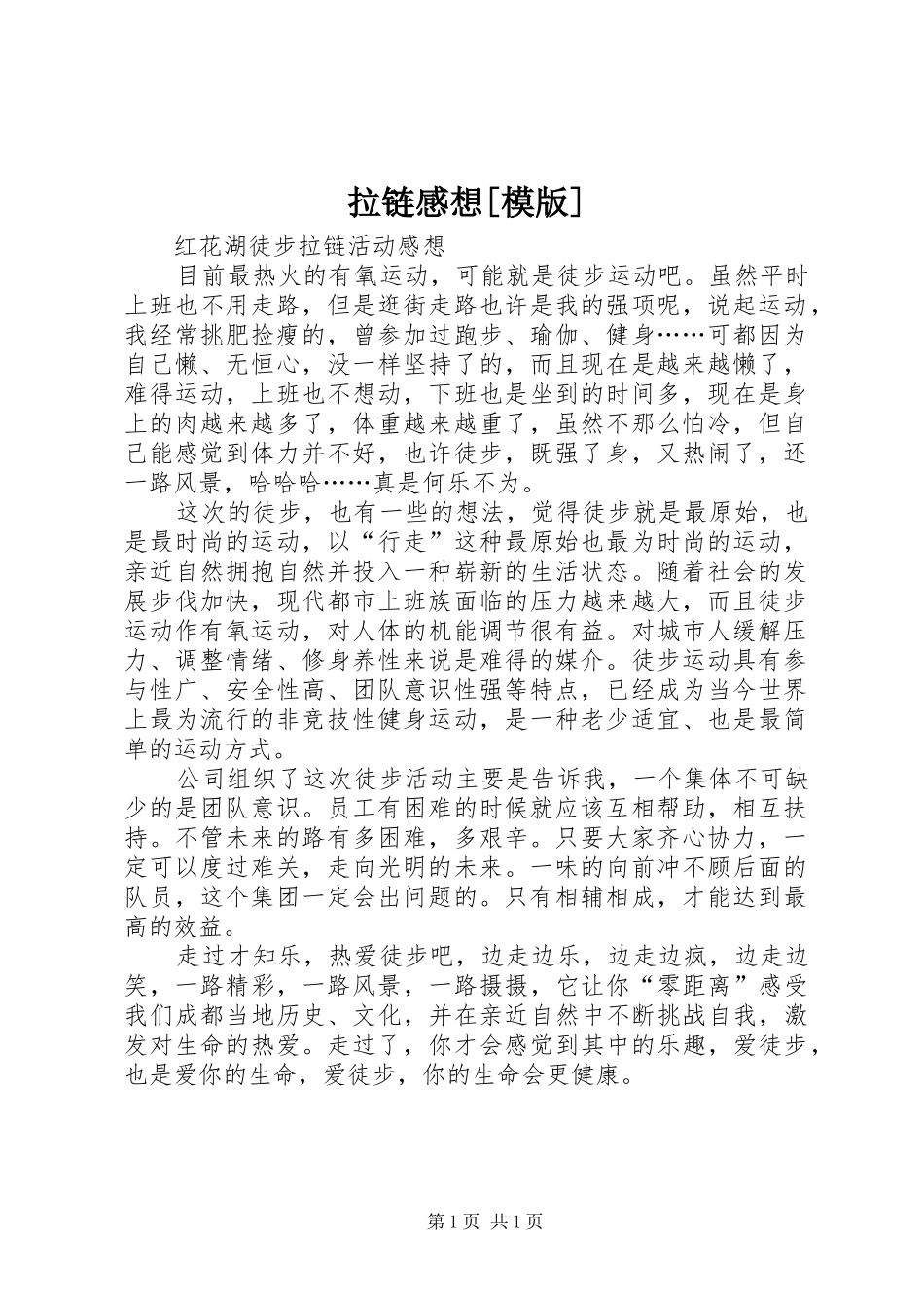 拉链感想[模版]_第1页