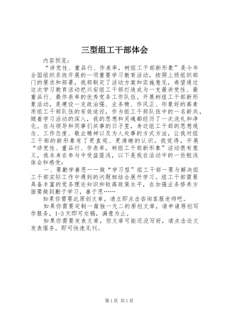 三型组工干部体会