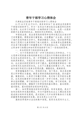 青年干部学习心得体会