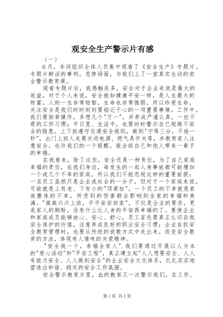 观安全生产警示片有感