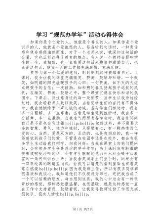 学习“规范办学年”活动心得体会
