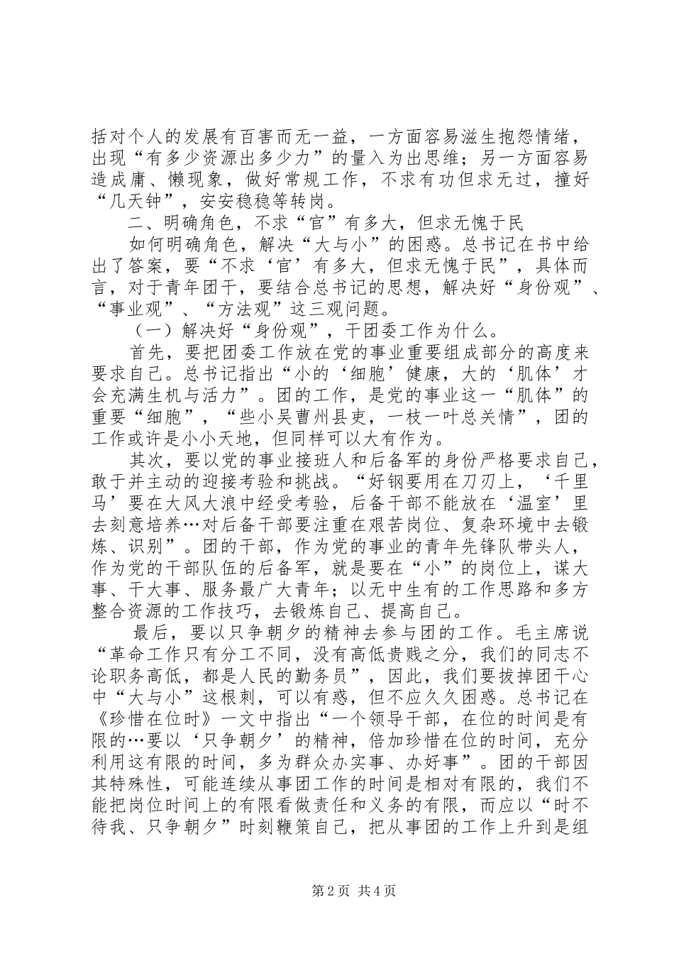 共青团干部心得体会_第2页