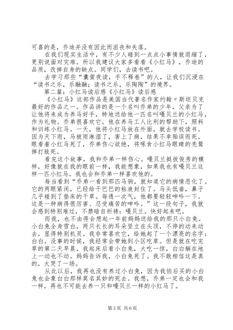 《小红马》读后感_第3页