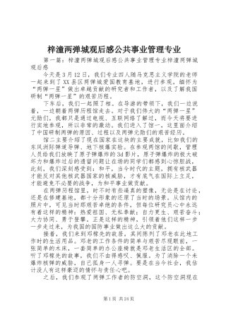 梓潼两弹城观后感公共事业管理专业