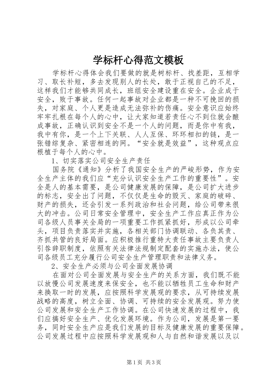 学标杆心得范文模板_第1页