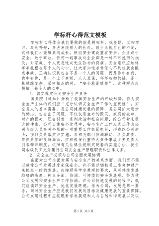 学标杆心得范文模板