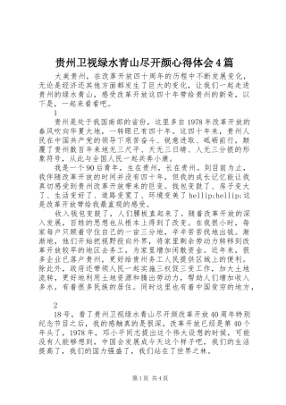 贵州卫视绿水青山尽开颜心得体会4篇