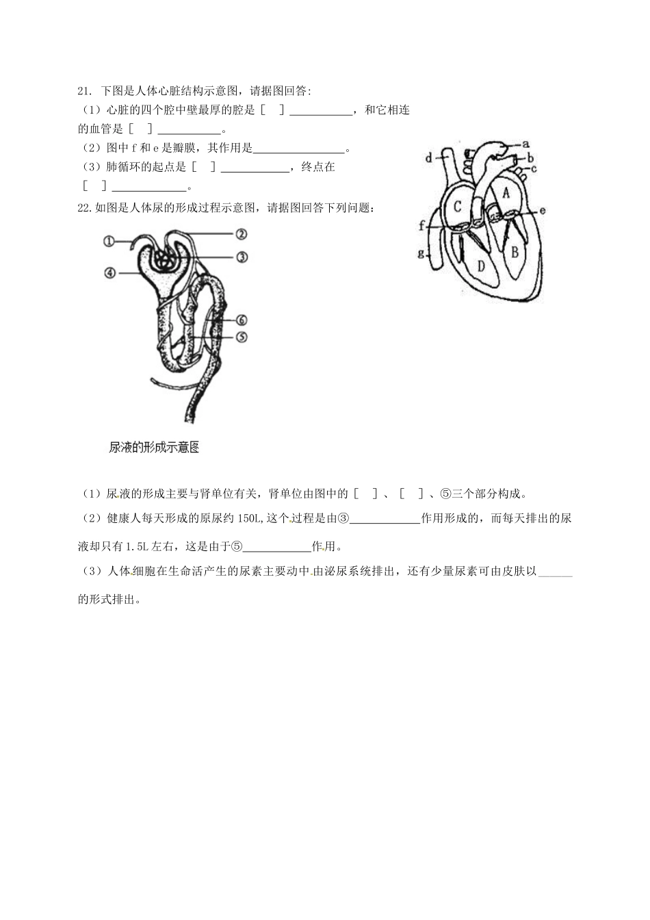 辽宁省法库县七年级生物下学期暑假作业三 新人教版考试卷_第3页
