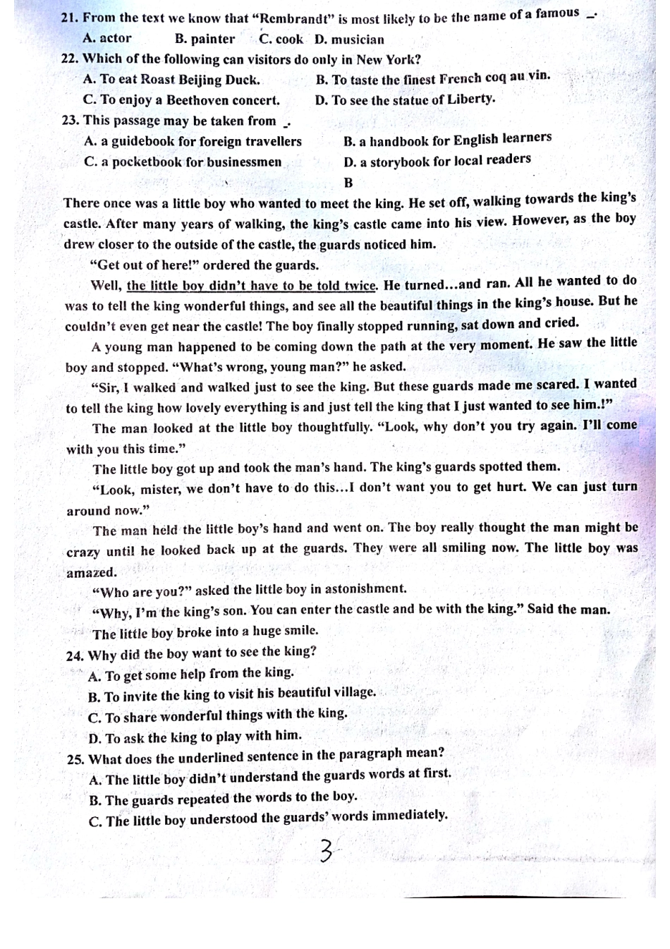 高一英语10月月考考试卷(PDF)考试卷_第3页