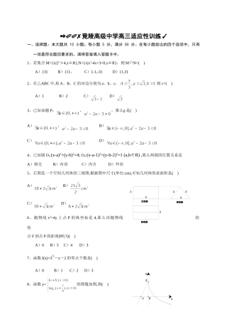 高三数学模拟训练卷考试卷
