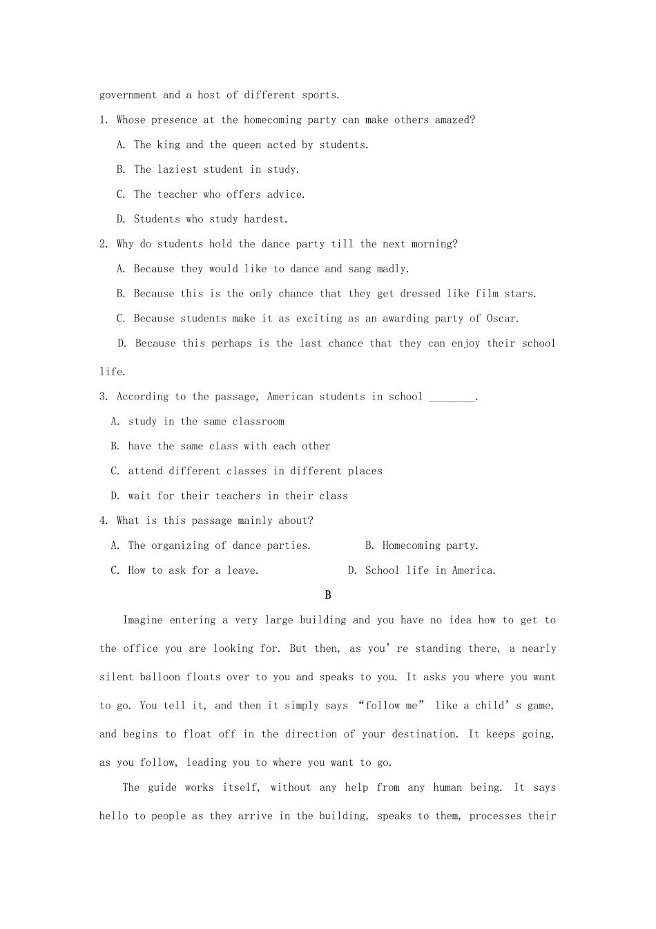 高三英语上学期第三次(12月)月考考试卷_第2页