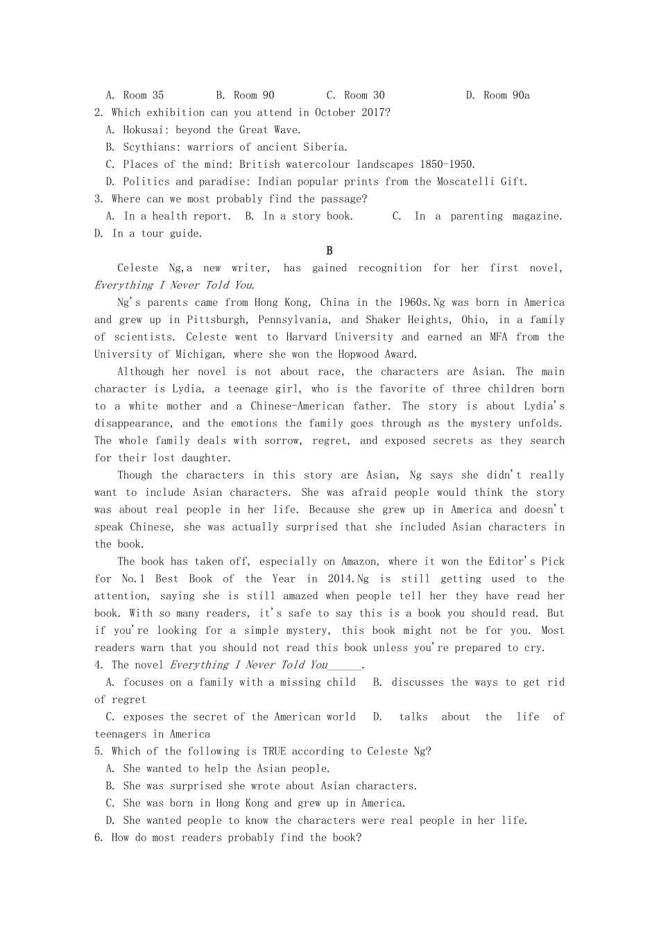 贵州省毕节梁才学校届高三英语上学期第一次月考考试卷_第2页