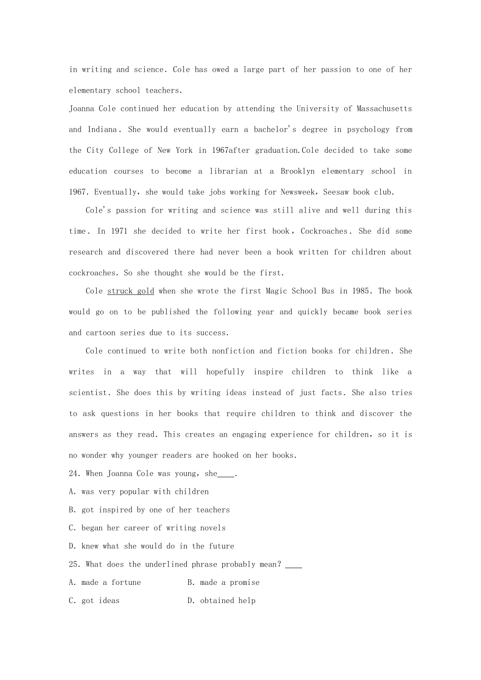 辽宁省六校协作体高三英语上学期期中考试卷_第3页