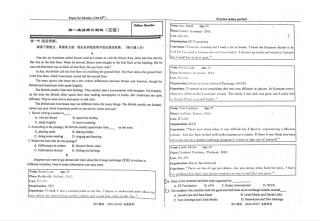 高一英语 实验班系列 周日测试(1018)(pdf，无答案)考试卷