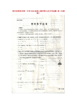 贵州省贵阳市第一中学2020届高三数学第七次月考考试卷 理(扫描版)