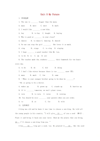 秋季八年级英语上册 Unit 5 My Future复习课后作业(无答案)(新版)冀教版考试卷