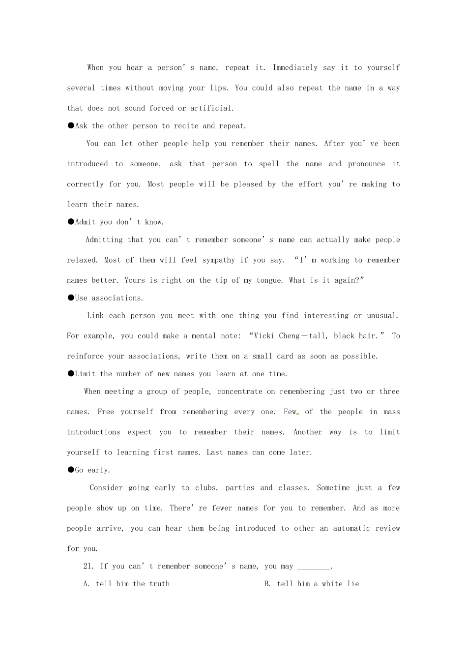 高一英语上学期寒假作业11(无答案)考试卷_第3页