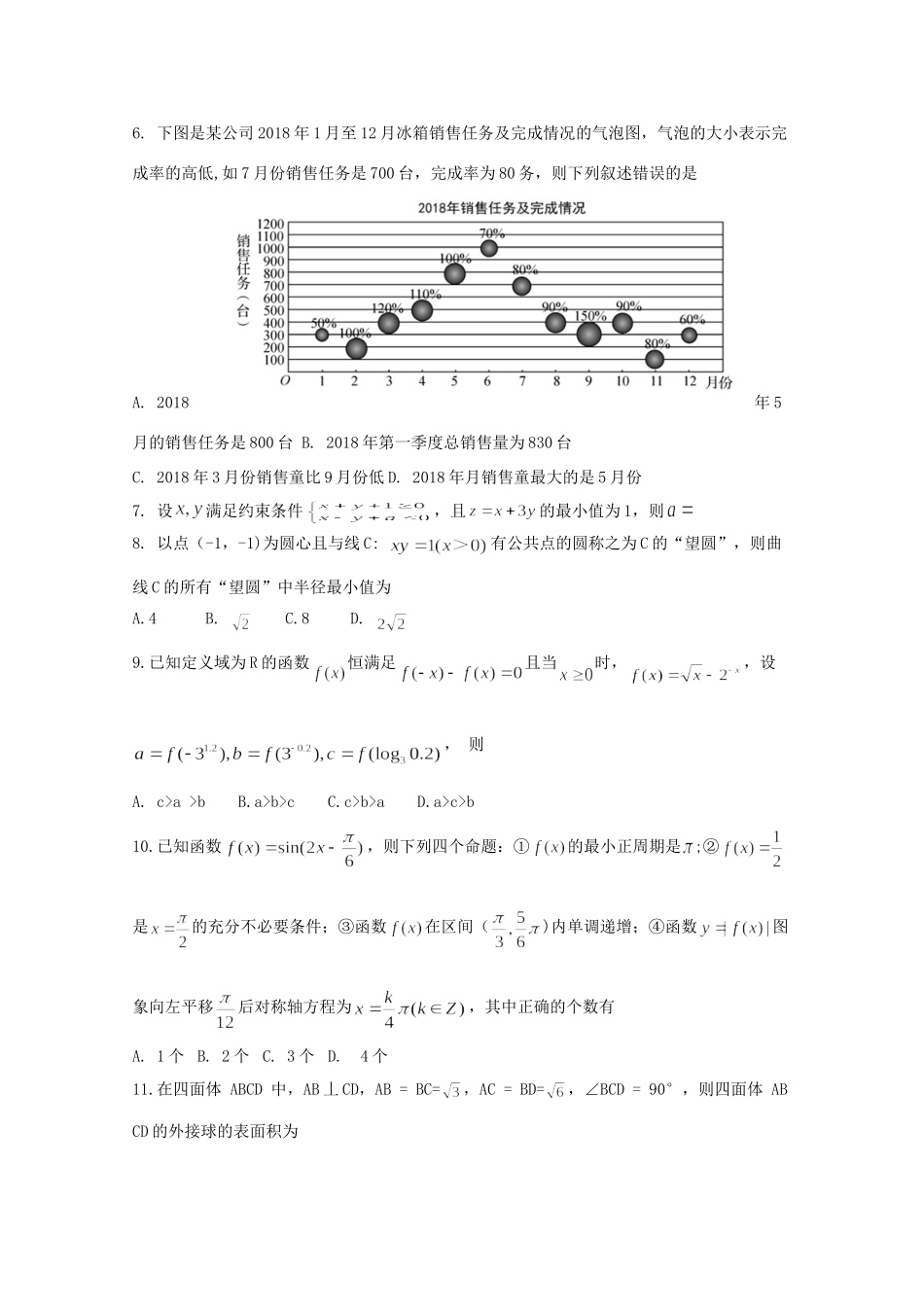 高三数学5月测试考试卷 文考试卷_第2页