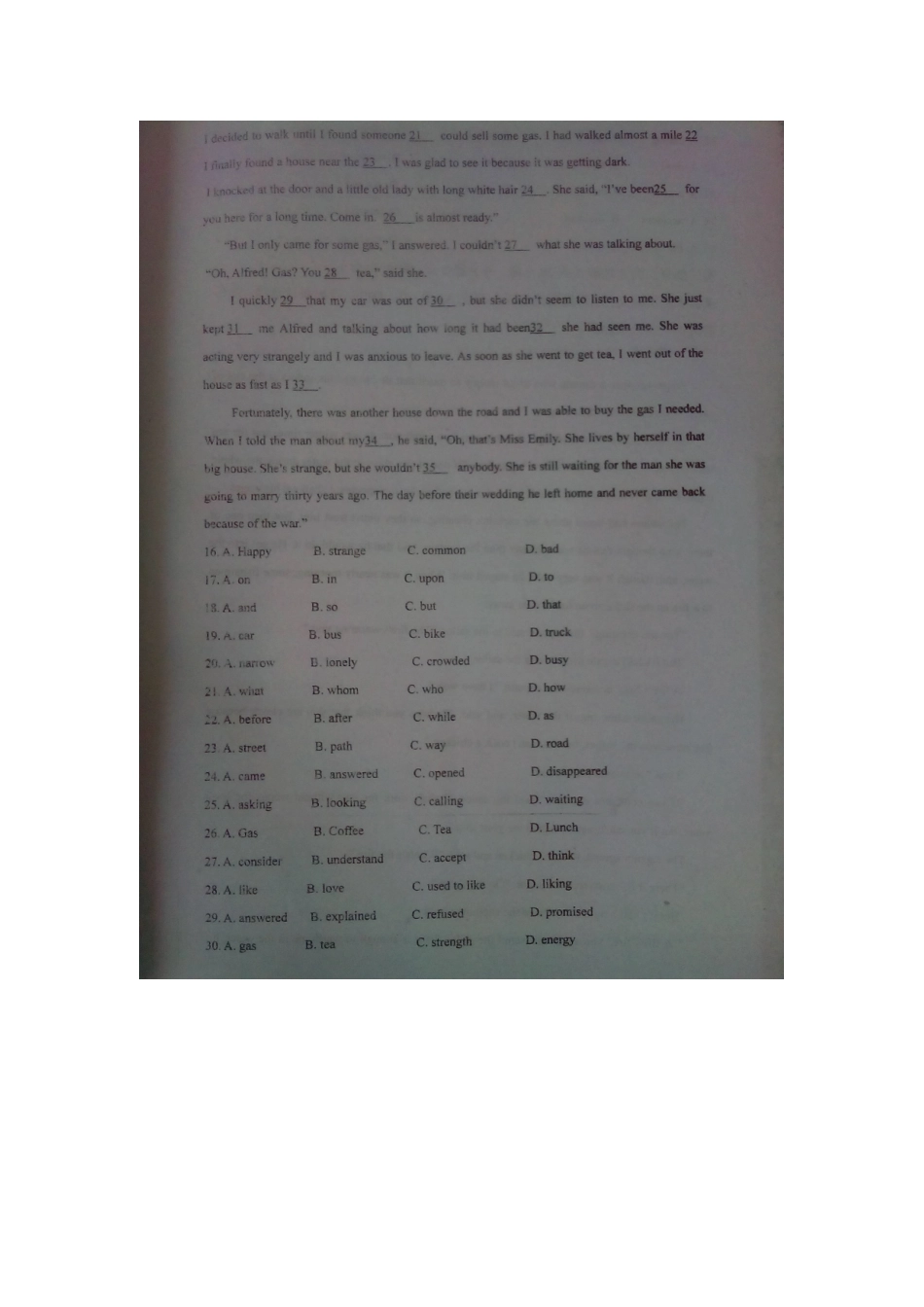 高一英语上学期阶段性考试(三)(图片版)鲁人版考试卷_第2页