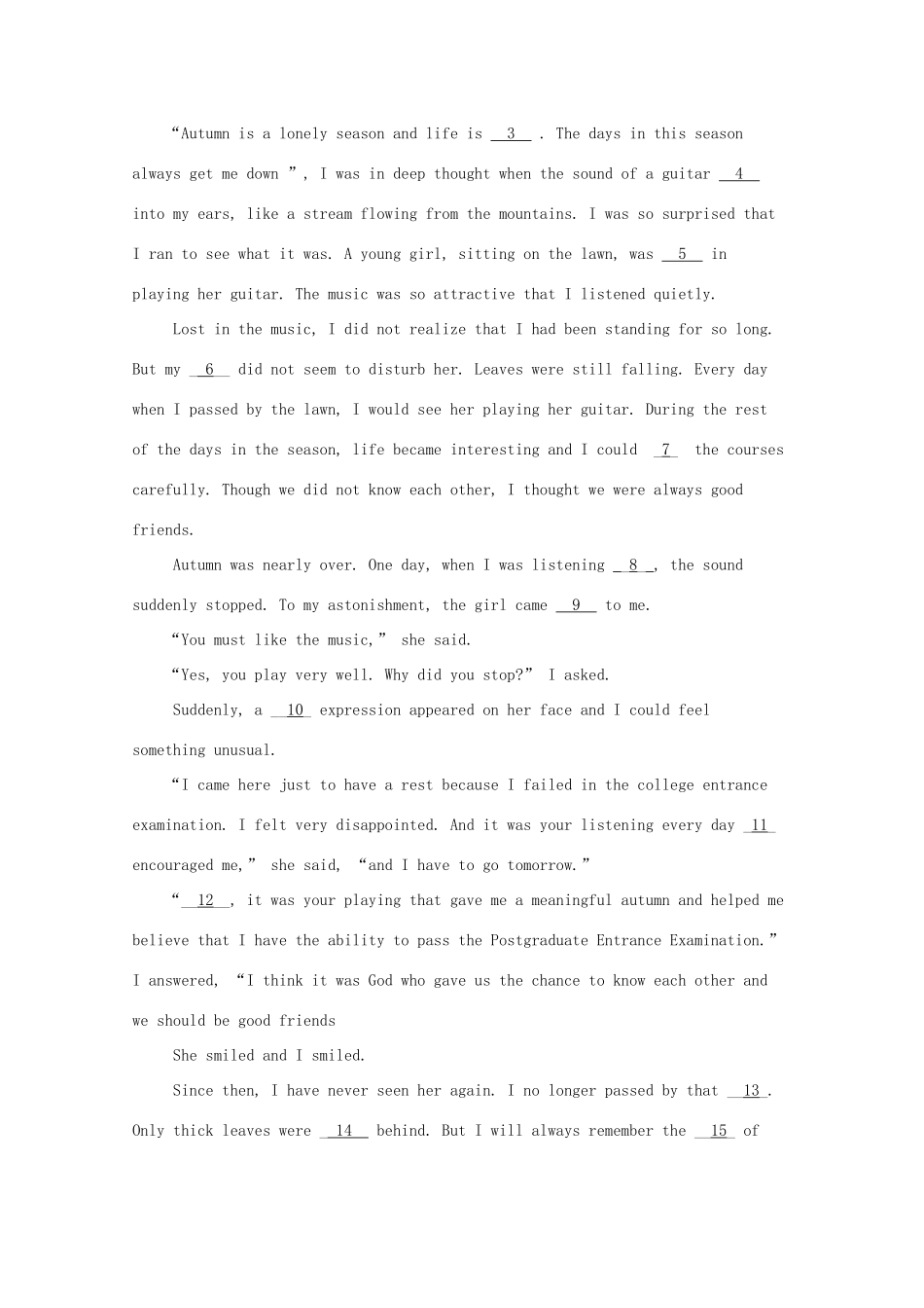 辽宁省辽阳县高考英语二轮复习 完形填空选练(2)考试卷_第3页