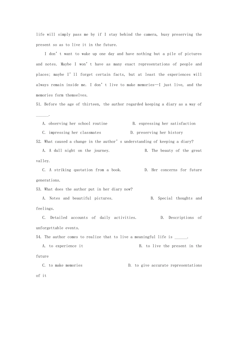 高三英语 上学期阅读理解备考复习11考试卷_第2页