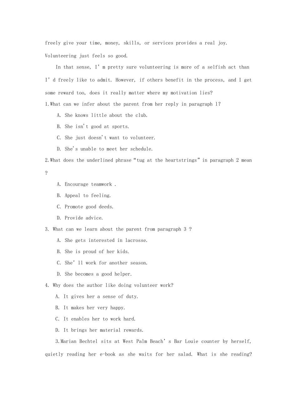 高三英语上学期期末模拟考试卷(2)考试卷_第3页