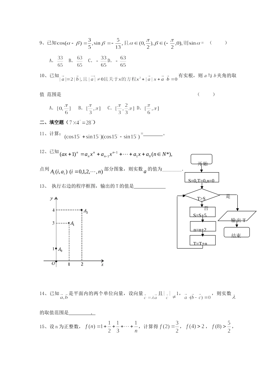 高三数学一模模拟卷7 理(无答案)考试卷_第2页