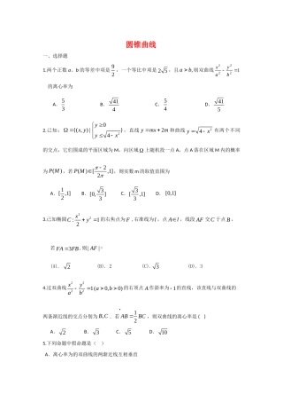 高三数学周练11：圆锥曲线考试卷