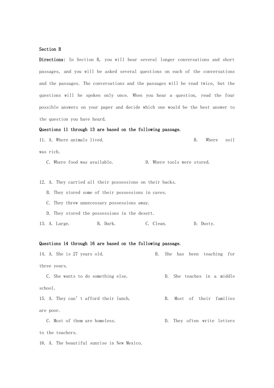 高一英语上学期期中考试卷_第2页