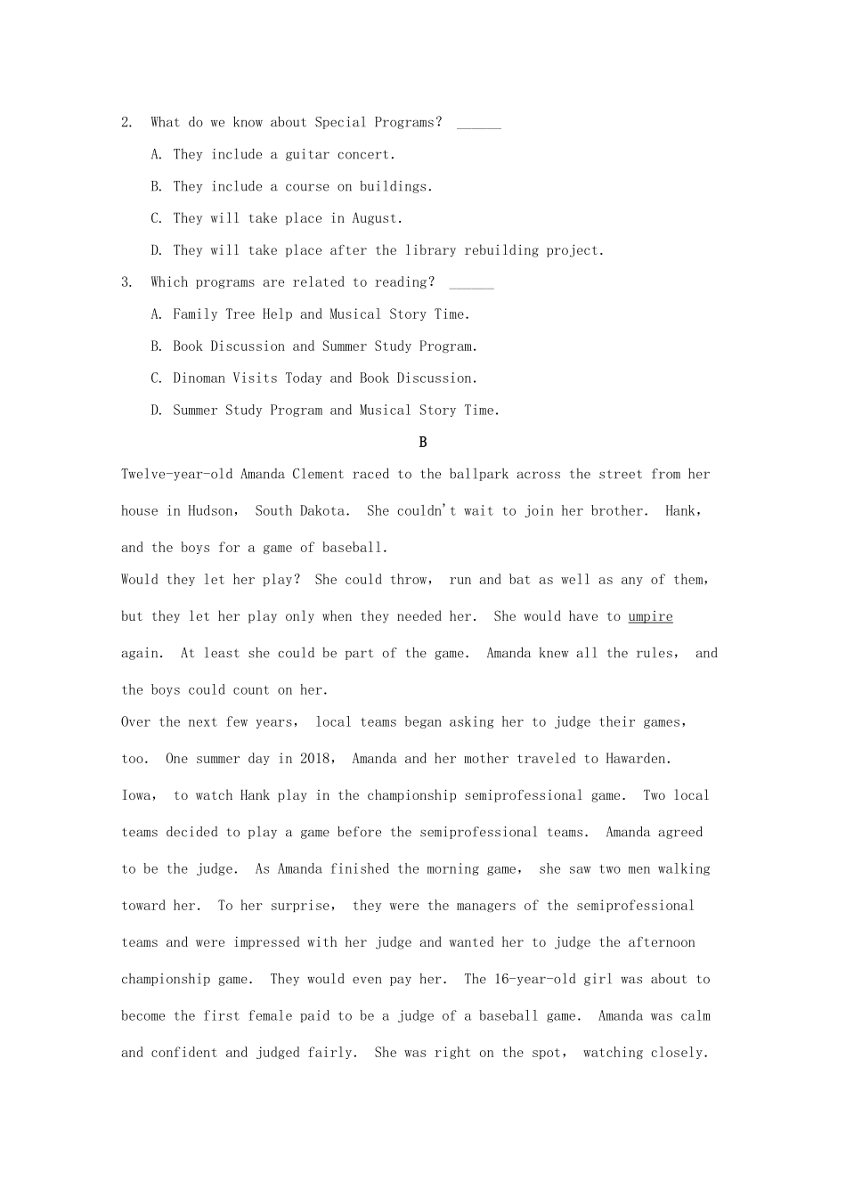 高三英语上学期月考考试卷_第2页