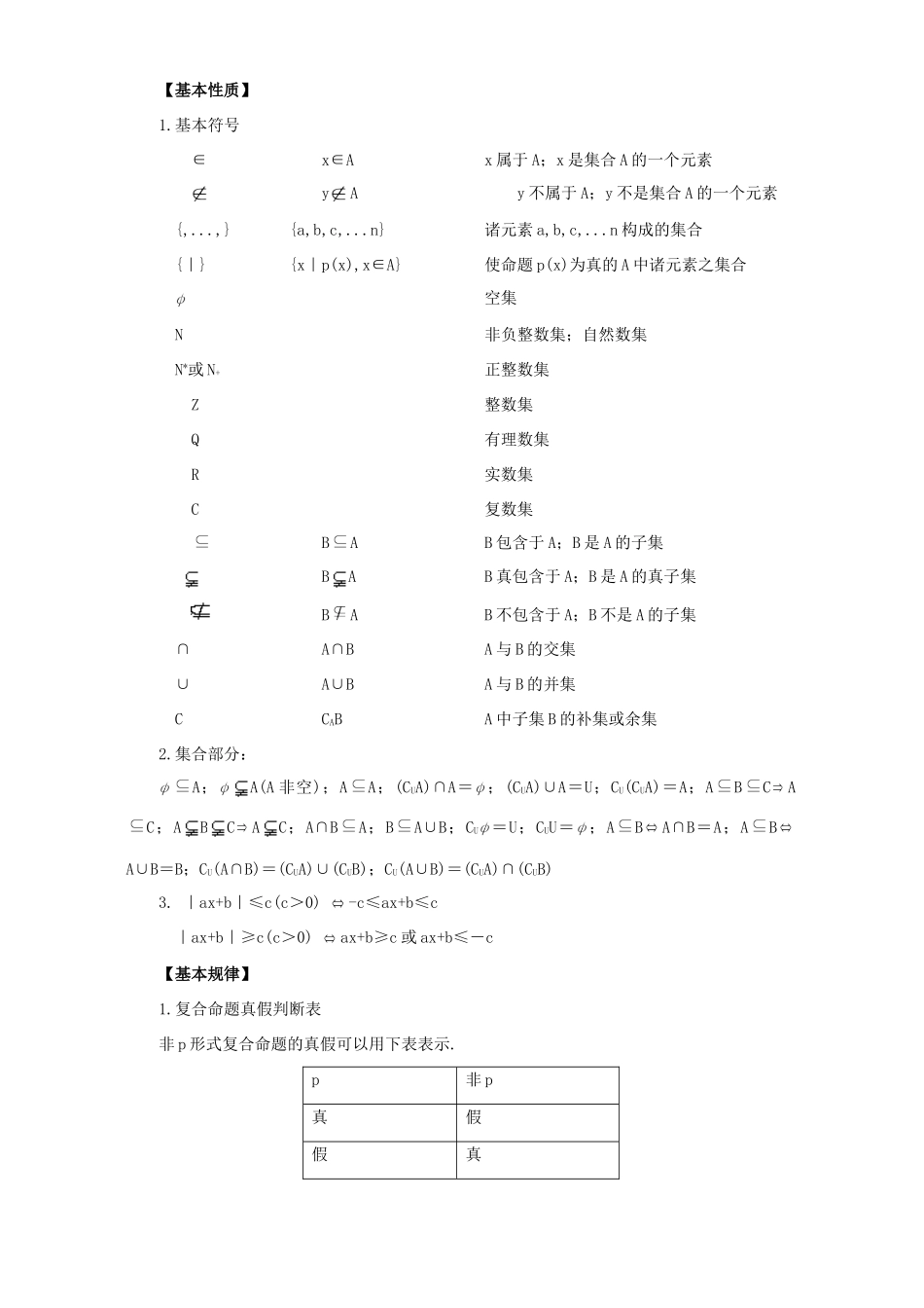 高一数学暑期专题辅导材料 复习与测试第一章 集合与简易逻辑九 新课标 人教版考试卷_第3页