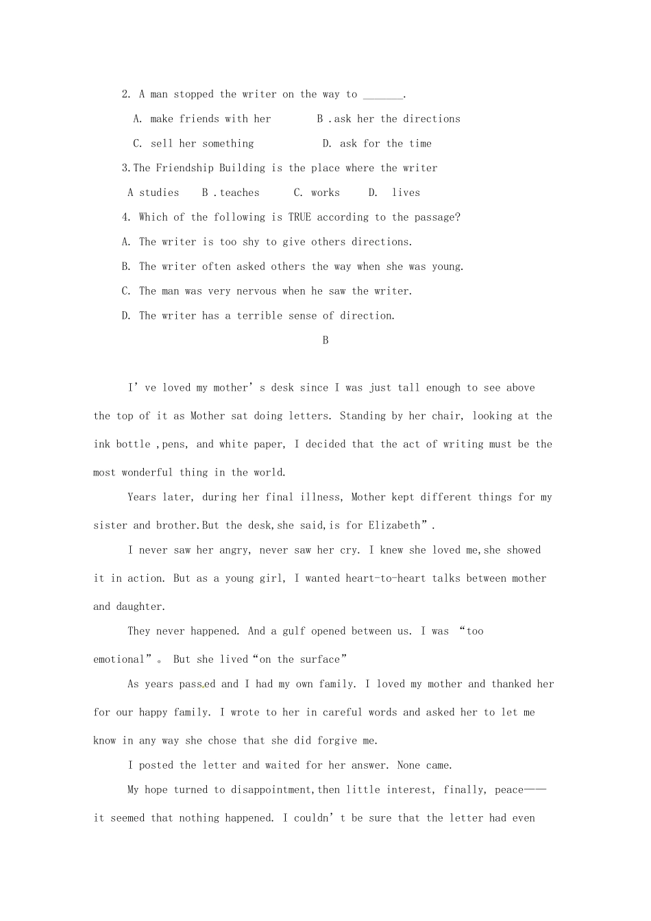 高一英语寒假作业考试卷(无答案)考试卷_第2页