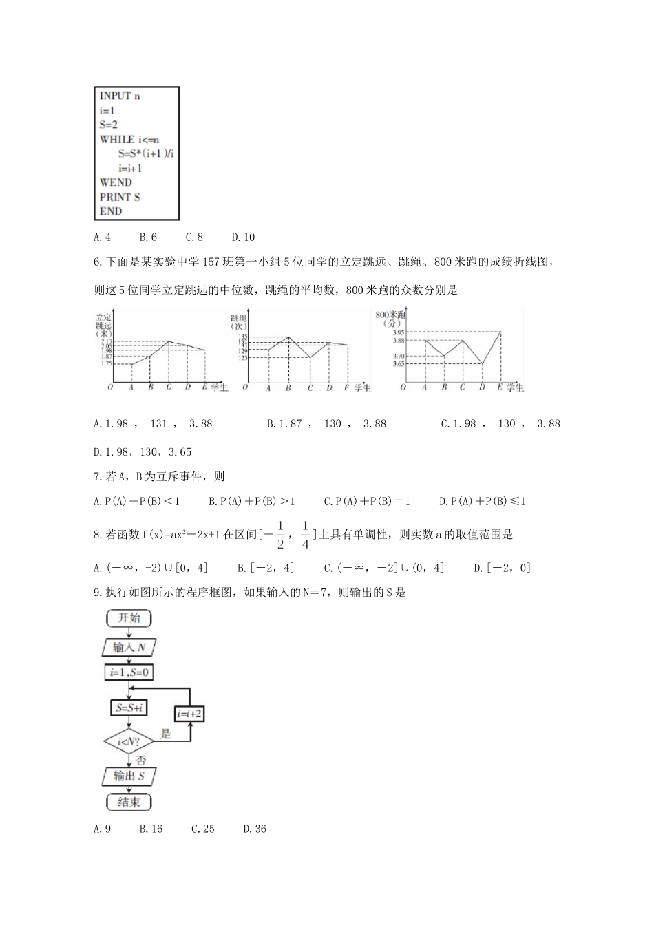 高一数学上学期期末测评考试考试卷(II)考试卷_第2页
