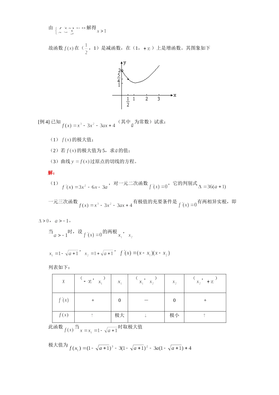 高三数学导数的应用(一)单调性与极值例题解析 人教版考试卷_第3页