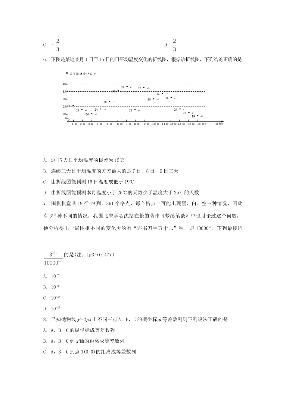 高三数学下学期3月测试考试卷_第2页