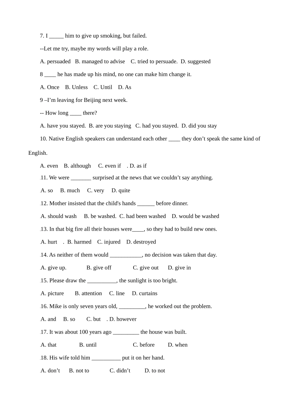 高一英语上学期第二次月考 考试卷_第2页