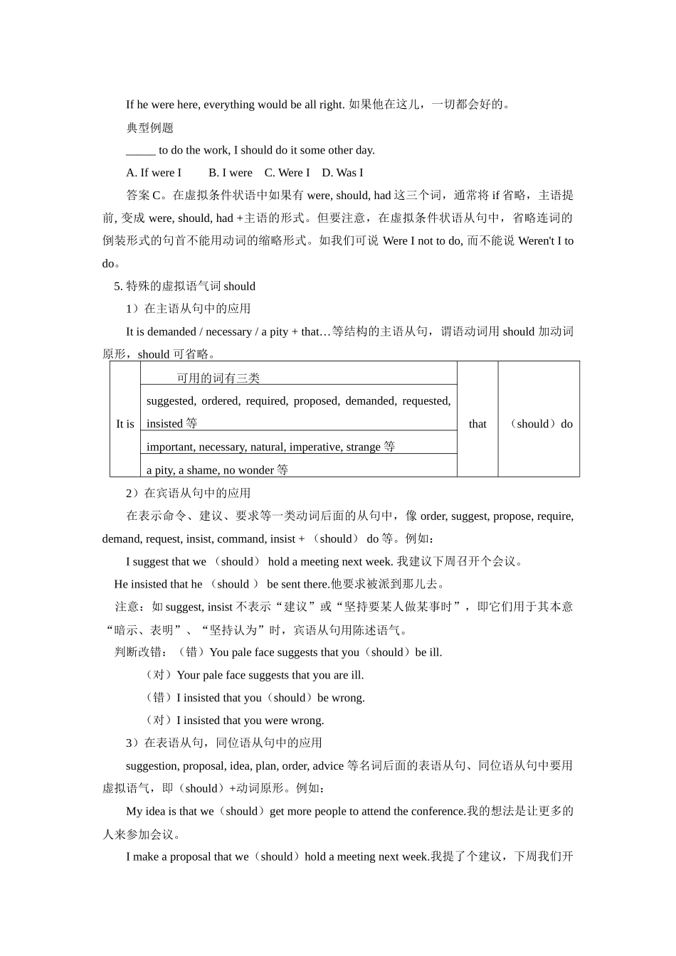 高一英语暑假专题——虚拟语气冀教版考试卷_第3页