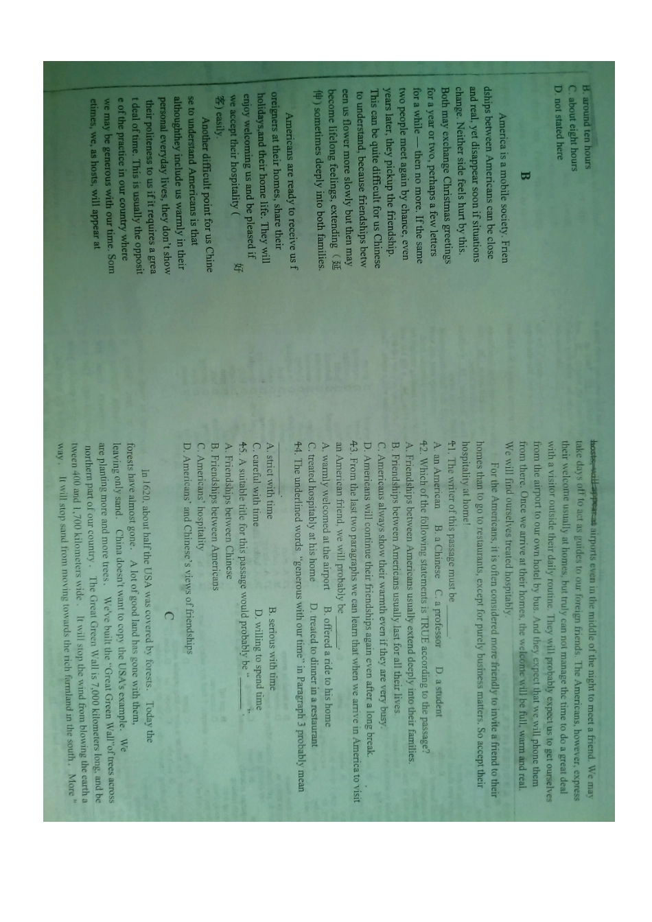 高一英语上学期期末打靶测试(图片版)新人教版考试卷_第2页