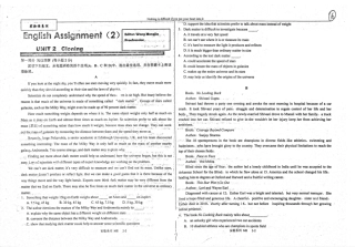高一英语 实验系列 English Assignment M8 unit 2 Cloning(2)(pdf，无答案)考试卷