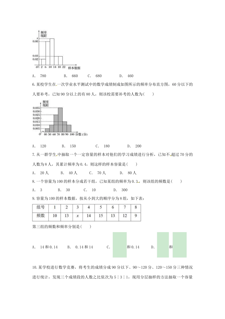 高一数学作业(5)(无答案)考试卷_第2页