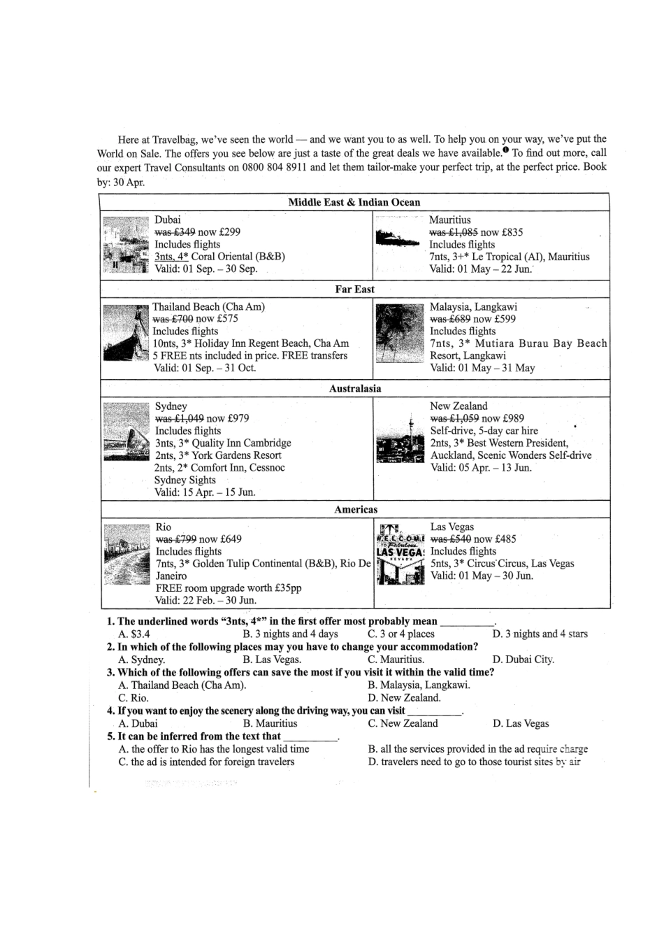 高三英语一轮复习 阅读完形专练(八)(扫描版，无答案)考试卷_第2页